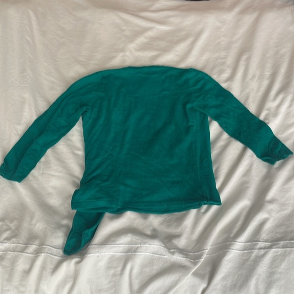 3/4 sleeve emerald green wrap sweater - Picture 4 of 4